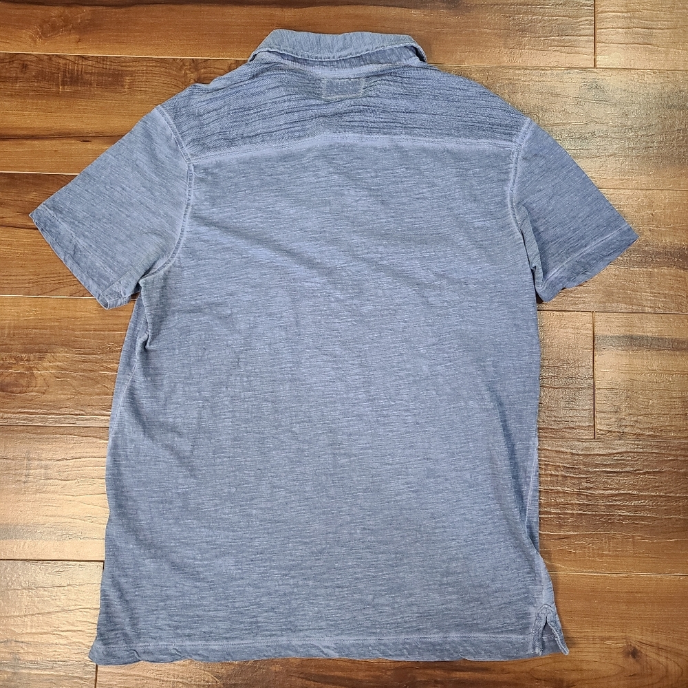 Rock & Republic Polo Mens Large Golf Shirt Short Sleeve Blue Pocket Casual Tee - Picture 3 of 8
